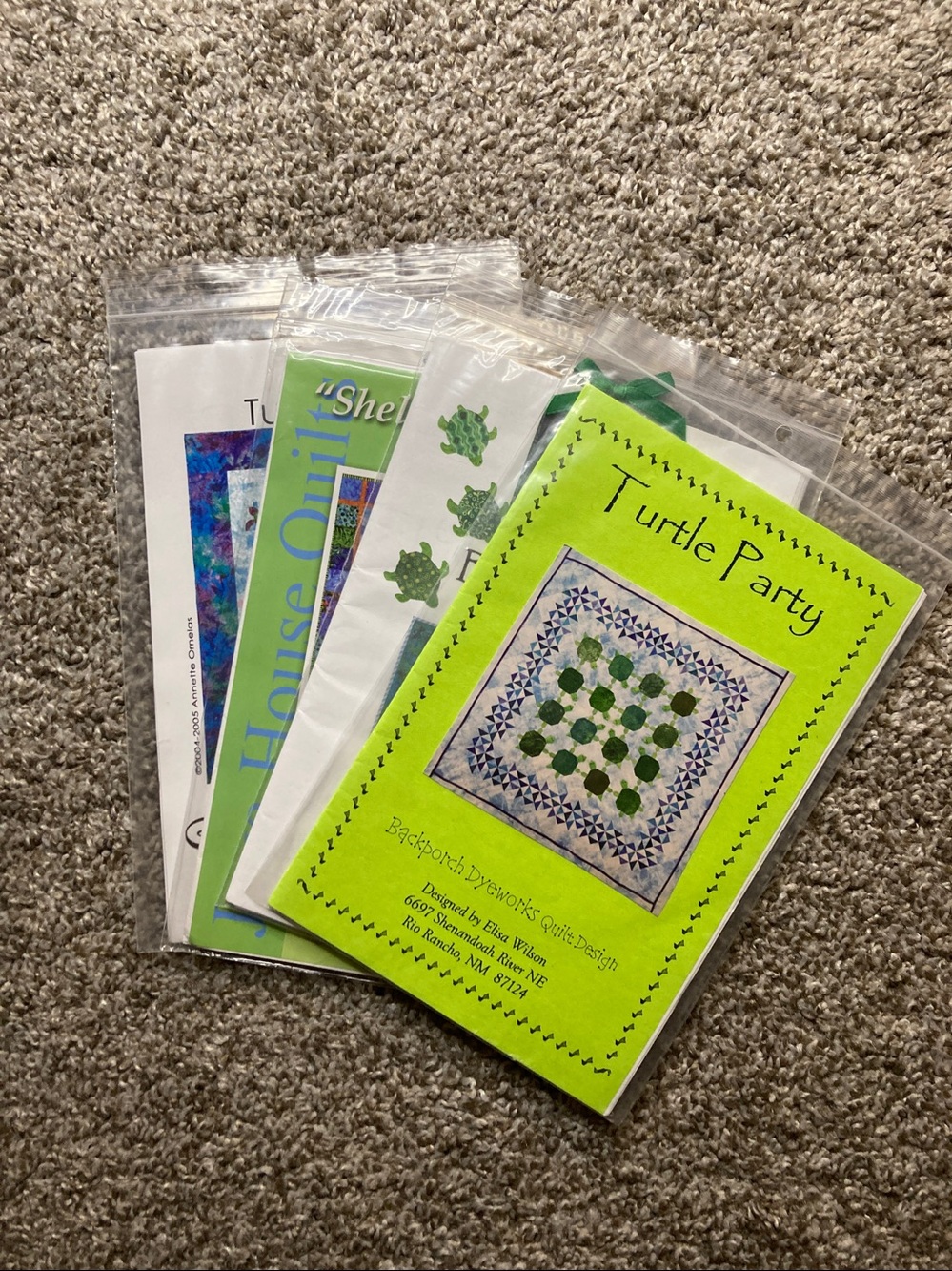 Lot of 4 NIP Turtle themed quilting patterns Lisa Boyer Java House y2k vintage